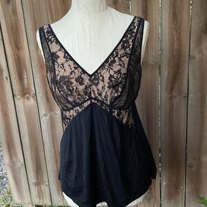 SOMA Devious SLEEP CAMI TOP Black Lace NWT Sz L